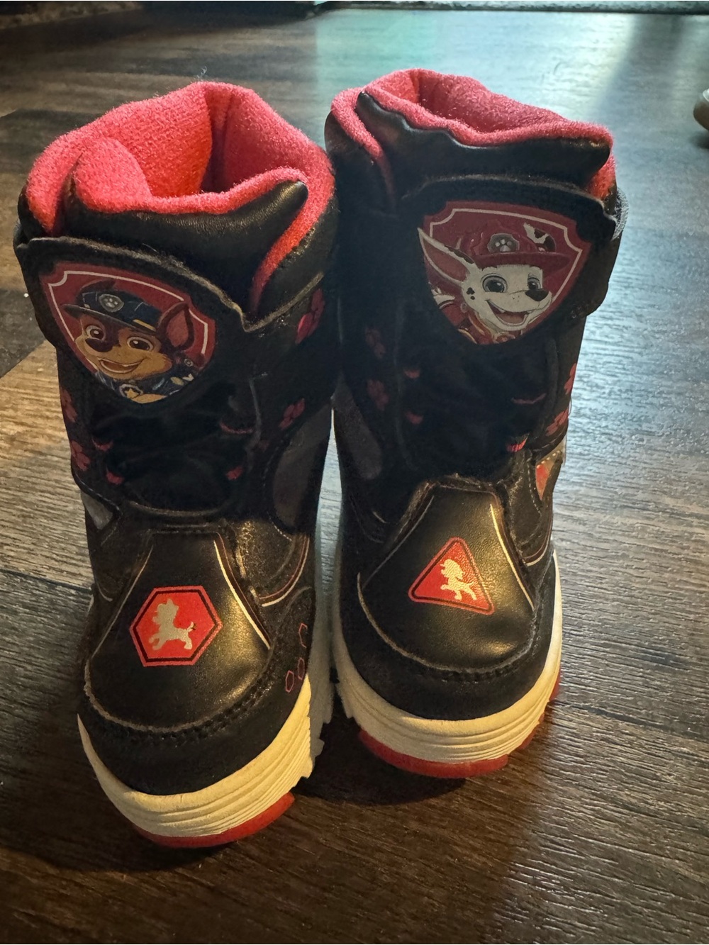 Paw Patrol Black and Red Kids Winter Boots with Character Patches